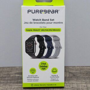 PureGear Watch Band Set Apple Watch (42/44/45/49mm) Silicone 3 Pack